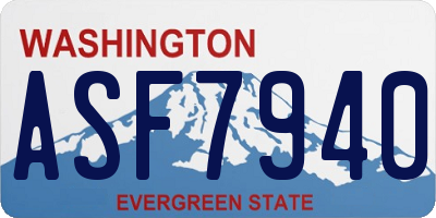 WA license plate ASF7940