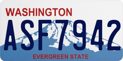 WA license plate ASF7942