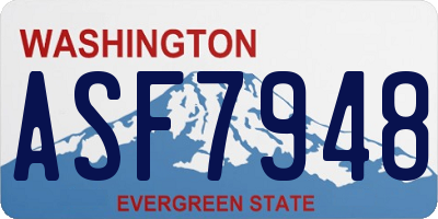 WA license plate ASF7948