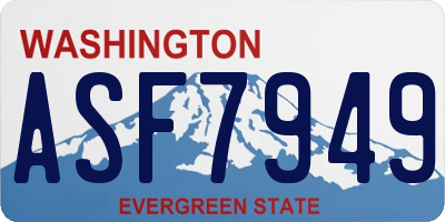 WA license plate ASF7949