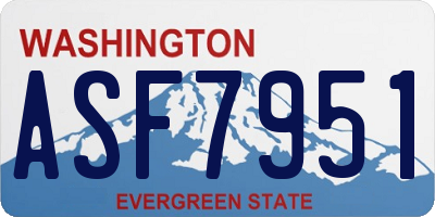 WA license plate ASF7951