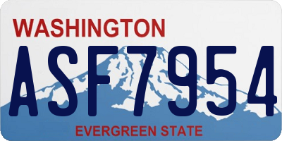 WA license plate ASF7954