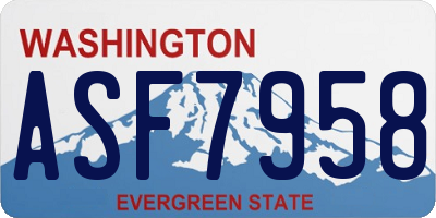 WA license plate ASF7958
