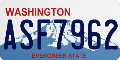 WA license plate ASF7962