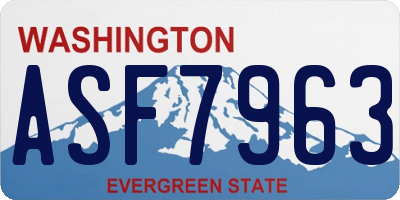 WA license plate ASF7963
