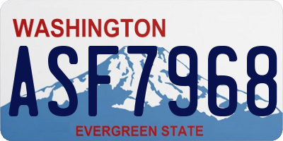 WA license plate ASF7968