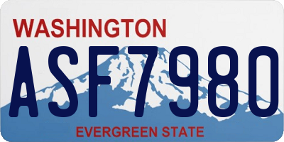 WA license plate ASF7980
