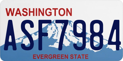 WA license plate ASF7984