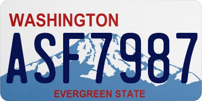 WA license plate ASF7987