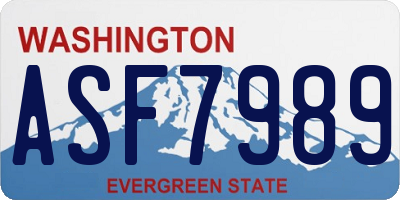 WA license plate ASF7989