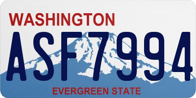 WA license plate ASF7994