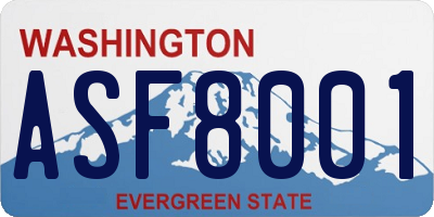 WA license plate ASF8001