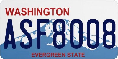 WA license plate ASF8008
