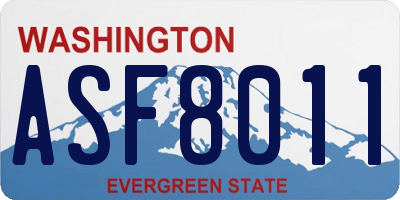 WA license plate ASF8011