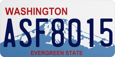 WA license plate ASF8015