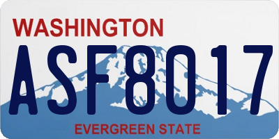 WA license plate ASF8017