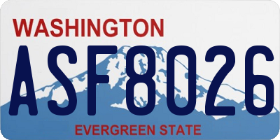 WA license plate ASF8026