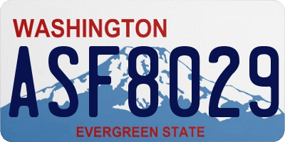 WA license plate ASF8029