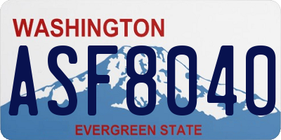WA license plate ASF8040