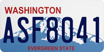 WA license plate ASF8041