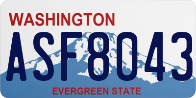WA license plate ASF8043