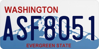 WA license plate ASF8051