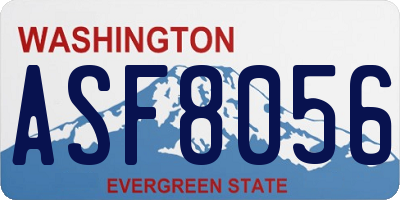 WA license plate ASF8056
