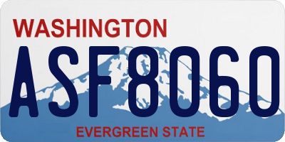 WA license plate ASF8060