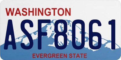 WA license plate ASF8061