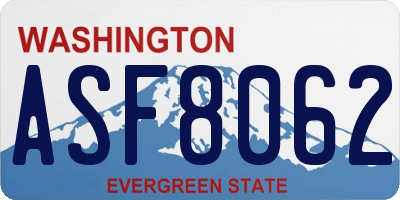 WA license plate ASF8062