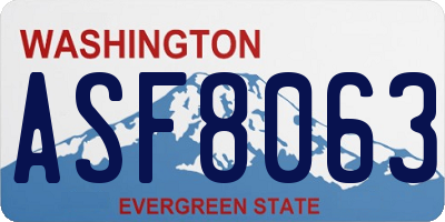 WA license plate ASF8063