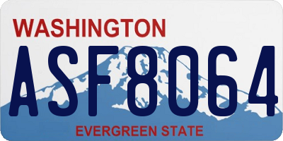 WA license plate ASF8064