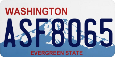 WA license plate ASF8065