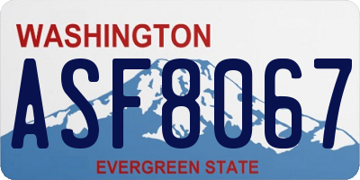 WA license plate ASF8067