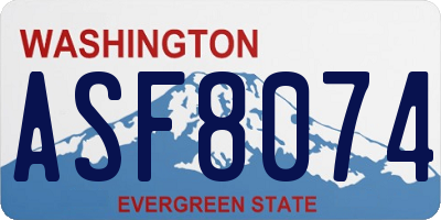 WA license plate ASF8074