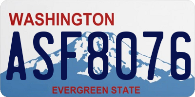 WA license plate ASF8076