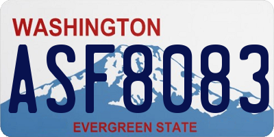 WA license plate ASF8083
