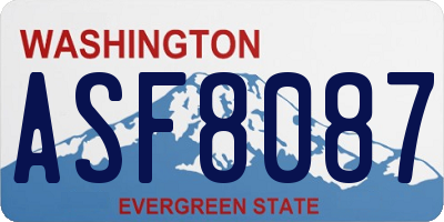 WA license plate ASF8087