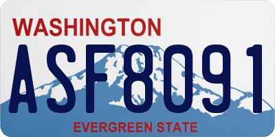 WA license plate ASF8091