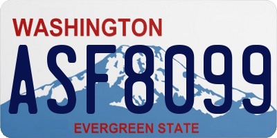 WA license plate ASF8099