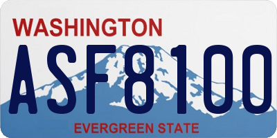WA license plate ASF8100