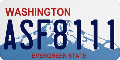 WA license plate ASF8111