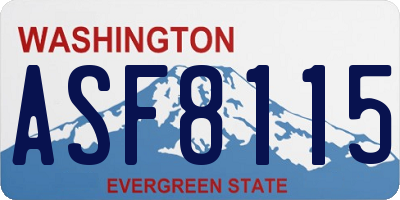 WA license plate ASF8115