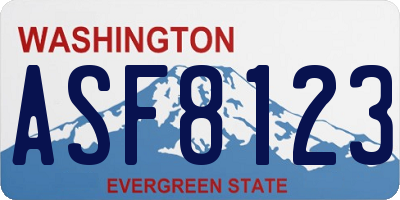 WA license plate ASF8123