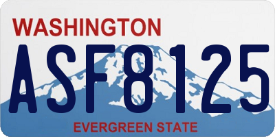 WA license plate ASF8125