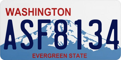 WA license plate ASF8134