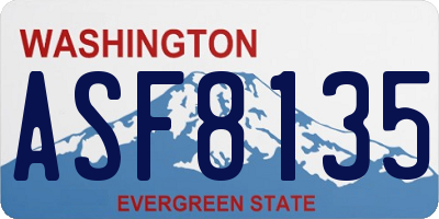 WA license plate ASF8135