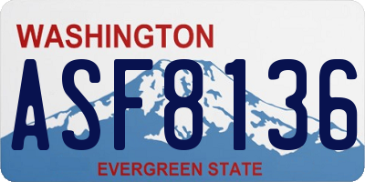 WA license plate ASF8136