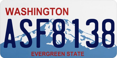 WA license plate ASF8138
