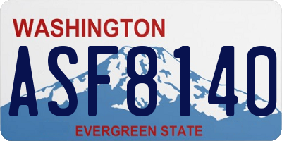 WA license plate ASF8140